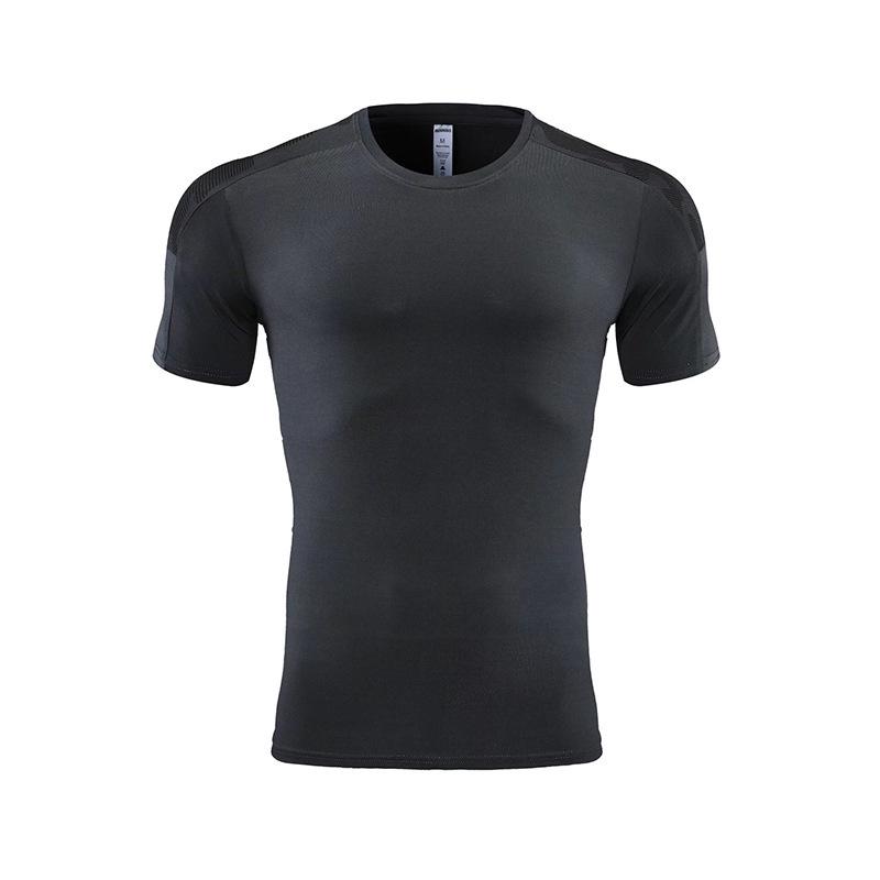 Herren Europäischer und Amerikanischer Stil Schnelltrocknendes Tarnmuster Patchwork Fitness-T-Shirt