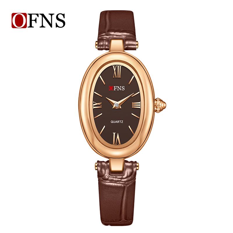 OFNS Women's Vintage Oval Waterproof Quartz Watch - French Minimalist Fashion Hot Seller