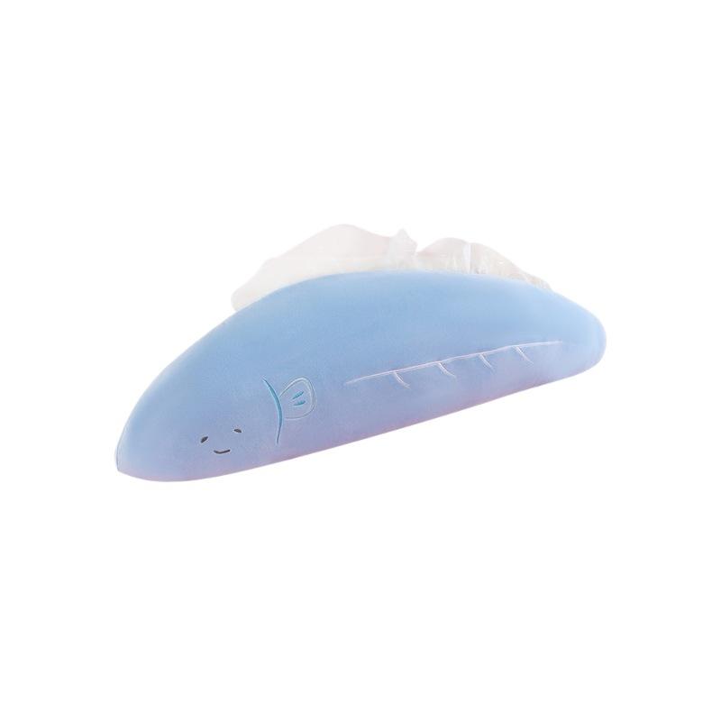 Neues langes Bandfisch-Wurfkissen Plüschtier für Mädchen Geschenke Bettkissen Puppe Wurfkissen Kinderspielzeug