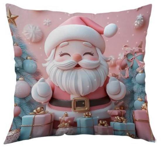 

Christmas Pillowcase Santa Claus Cartoon Soft Print Home Holiday Decoration Pillowcase 45*45cm