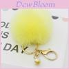 Luxurious Charm Key Ring Rabbit Fur Ball Pompom For Cell Phone And Car Keychain