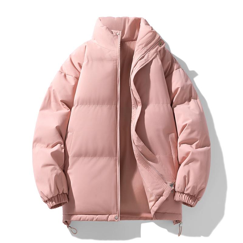 Solid Color Versatile Cotton Jacket for Women, Autumn and Winter Korean Style Trendy Loose and Thick Men's Casual Couple Cotton Jacket
