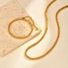 Women'S Fashion Niche Simple Mesh Bead Chain Necklace Bracelet 18K Gold Nc-2490