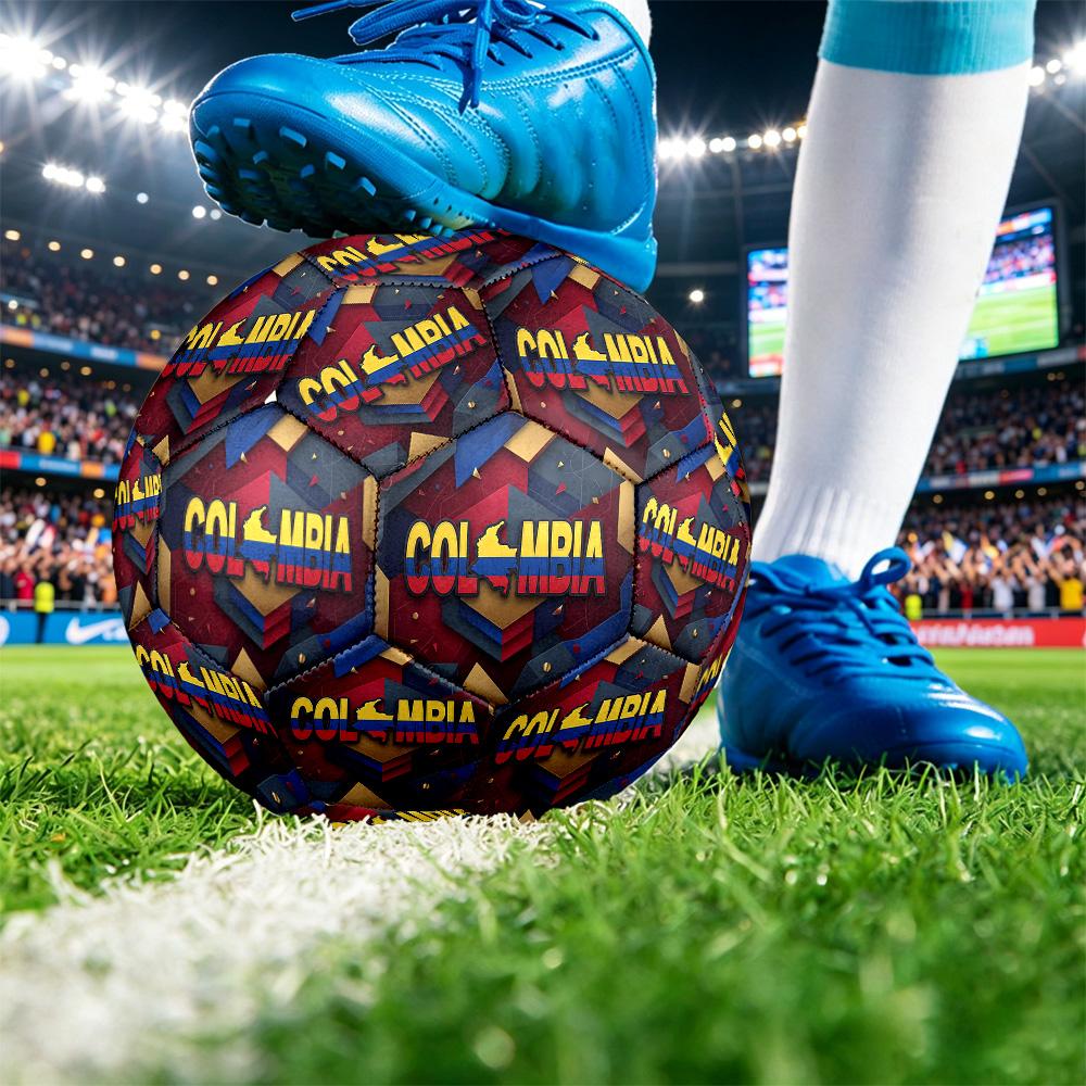 Colombia Football Printed Size 5 Soccer Ball Wear Resistant Standard Adult Training Football Fan Gift for Indoor Outdoor Match Sports