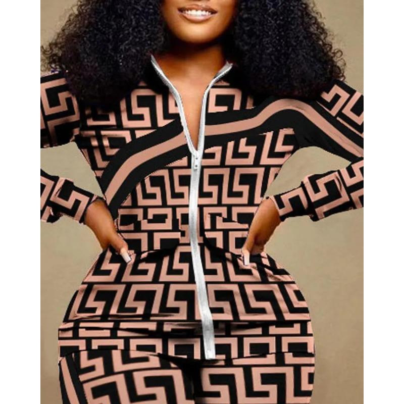 YYFS Dámská móda Ležérní Jaro Podzim Dlouhý rukáv POLO Krk Kalhoty Kalhoty Obleky