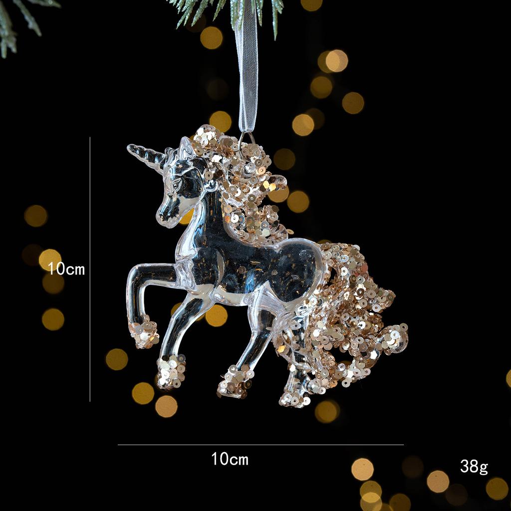 Christmas decorations sequined acrylic transparent pendant snowflake bell pendant Christmas tree pendant