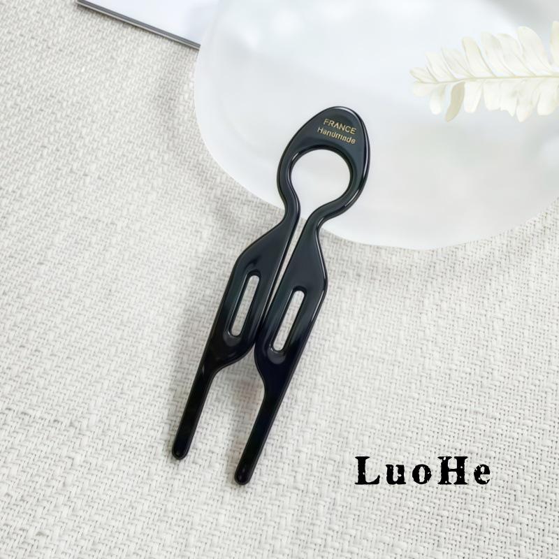 Elegant Leopard Print Acetate Hairpin for Women's Bun Hairstyles