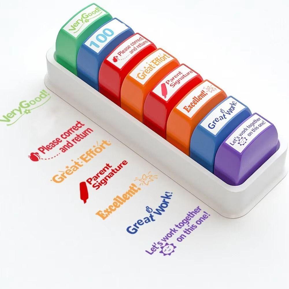5/8Pcs Creative Teacher's Review Seal Encouragement Teacher's Comment Stamp Student Encouragement