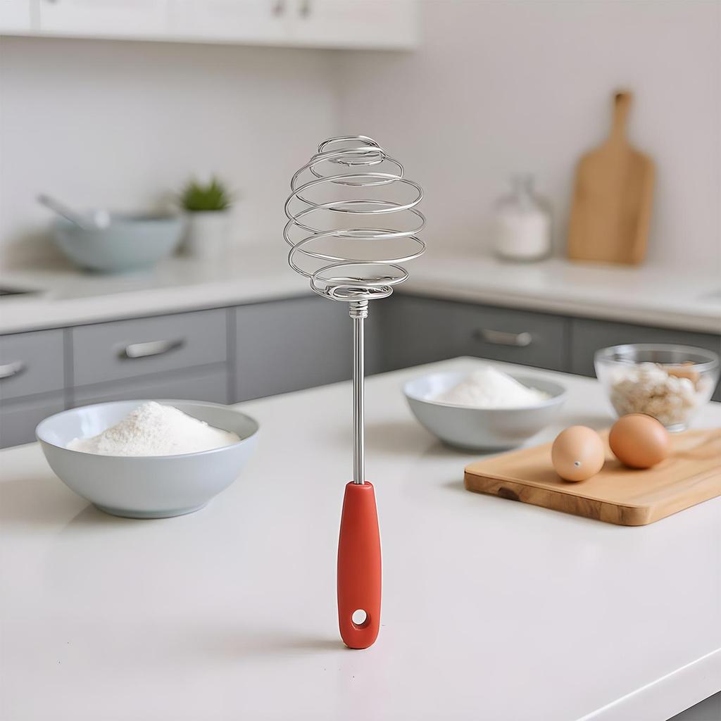 Stainless Steel Portable Spring Egg Stirrer Beater Baking Pastry Tools Manual Coil Whisk Milk Blender Whisking for Kitchen Tools