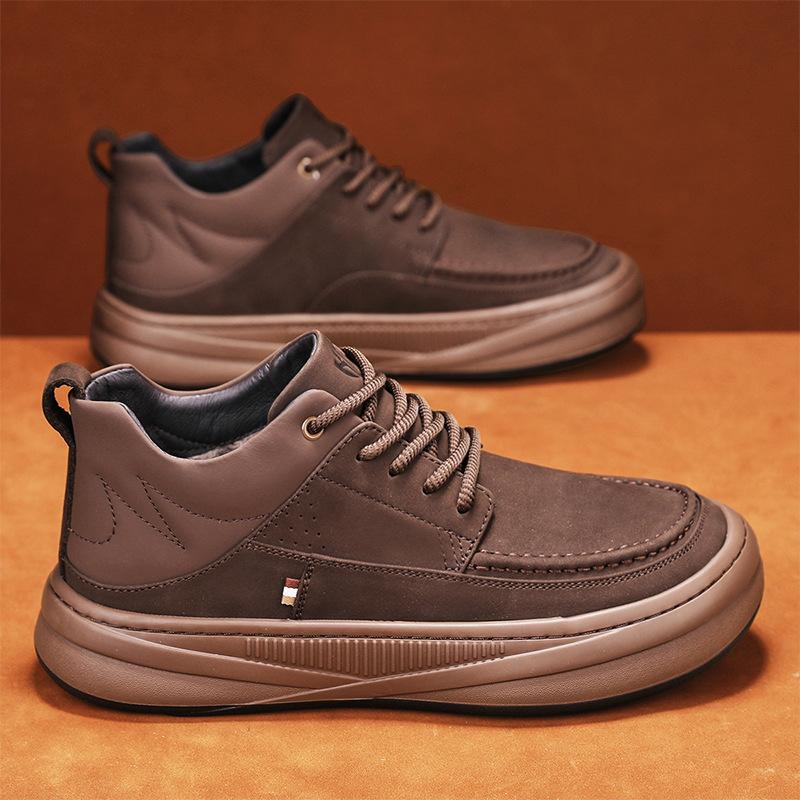 

High-top men s shoes winter new casual kitchen work work waterproof and warm men s outdoor velvet cotton shoes 44