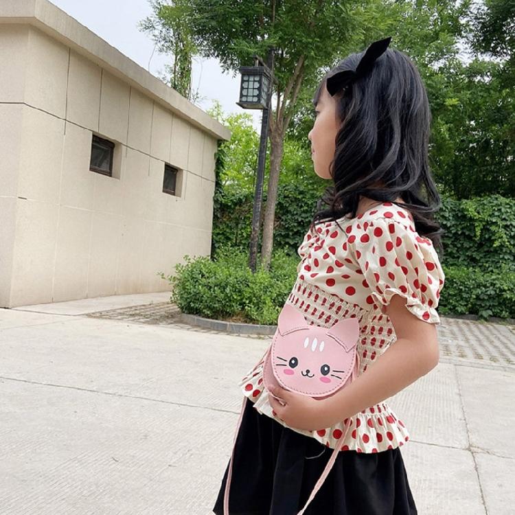 Unique Cats Pattern Shoulder Bag For Children Compact Size Adjustable Strap Crossbody Bags Girls Fashionable Mini Purse