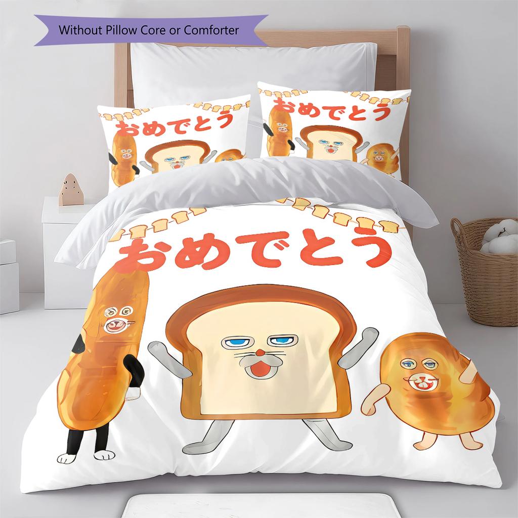 Bread Thief Pattern Bedding,Quilt Set Quilt Cover Pillowcase Home Birthday Gift (1 * Duvet Cover + 2 * Pillowcase, Without Core)