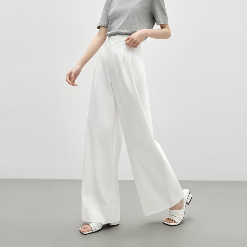 

Qiu Shui Yi Ren Women s H-Line Wide-Leg Casual Pants S