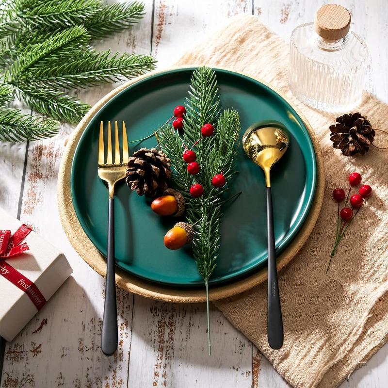 10PCS Christmas Artificial Pine Needles Branches Fake Plant Party Decoration Xmas Tree Garland Wreath Bouquet Home Accessories