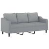 Vidaxl 3-Seater Sofa with Footstool, Light Gray, 180 Cm, Fabric