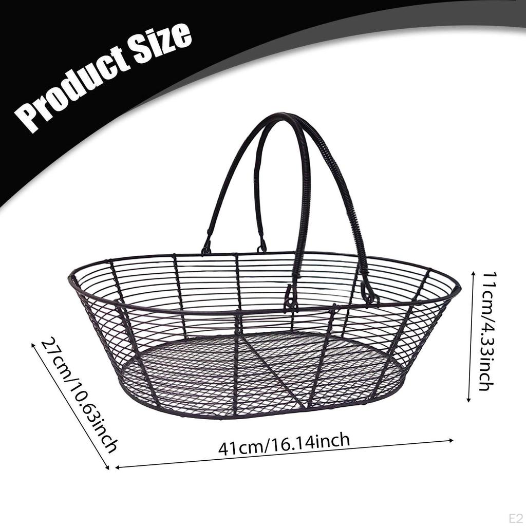 Iron Wire Fruit Bowl Organizer Bread Vegetable Holder Storage Basket for Pastry Cupcake Buffet