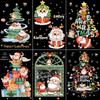 2025 Cartoon Christmas Window Sticker Noel Glass Wall Decor Xmas Tree Static Electricity Sticker Wreath Santa Merry Christmas