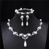 Elegant Butterfly Pearl Jewelry Set: Necklace, Earrings & Bracelet for Weddings