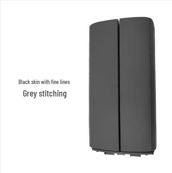 Black Leather Armrest with Gray Stitching