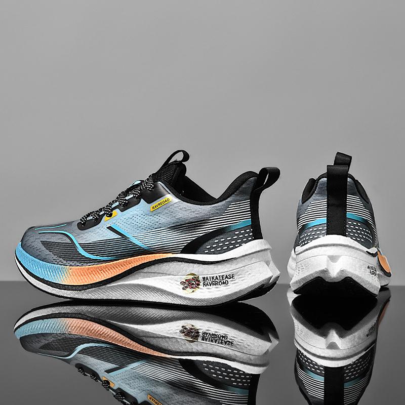 

Мужская спортивная обувь для марафона, кроссовки с углеродной пластиной, нескользящие, амортизирующие, теннисные, кроссовки для женщин 40 синий