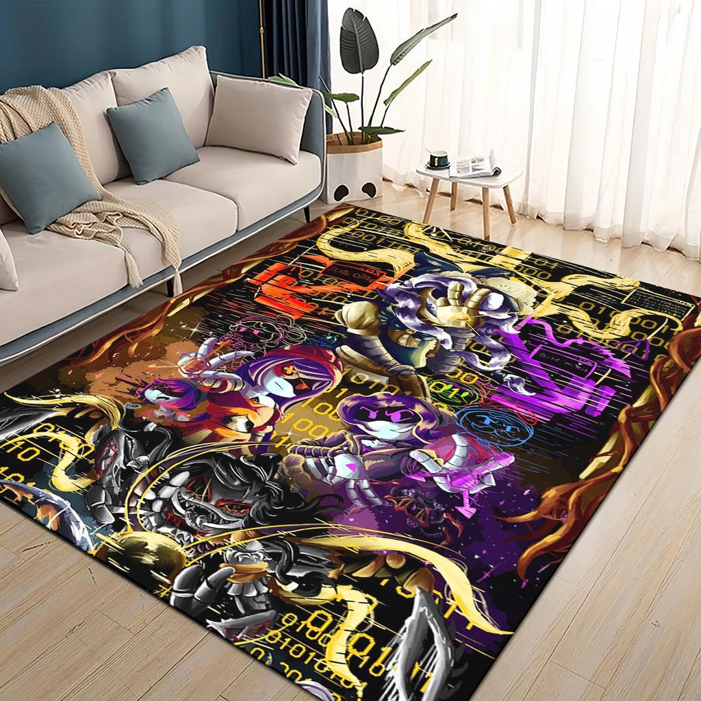 3D Print Murder Drones Cartoon Uzi V J Robot Gift Carpet Rug for Living Room Bedroom Home Sofa Decoration,kid Non-slip Floor Mat