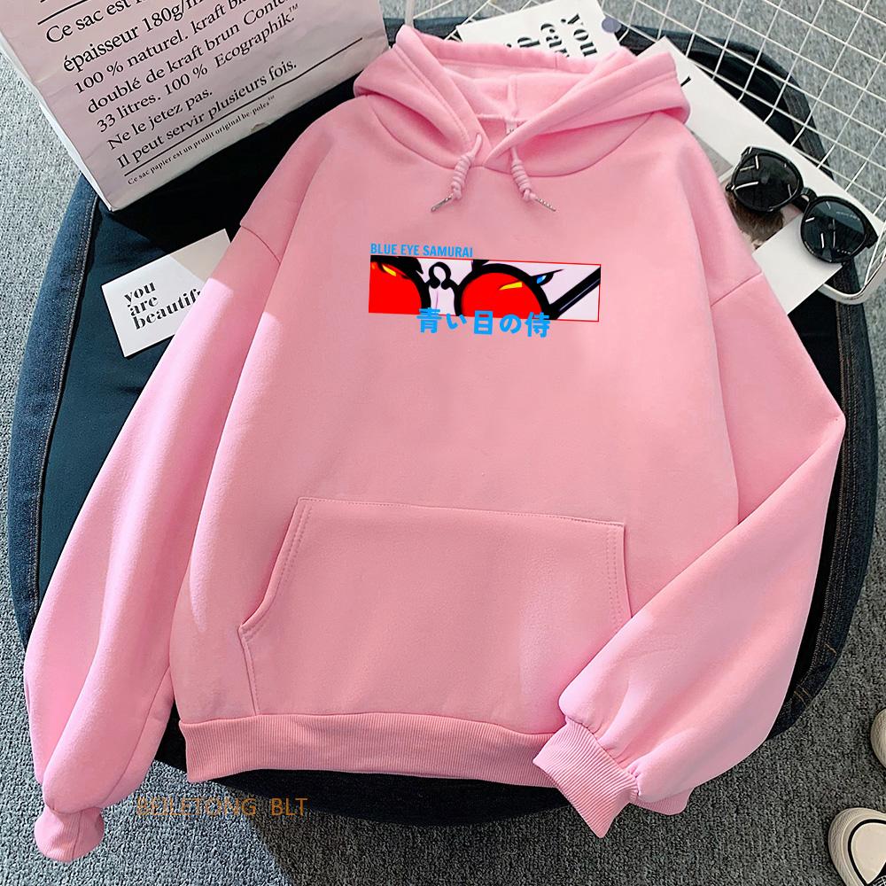 Blue Eye Samurai Japan Style Hoodies Anime Cartoon Hip Hop Sweatshirt Girls Long Sleeve Casual Winter Pullovers Moletom Feminino