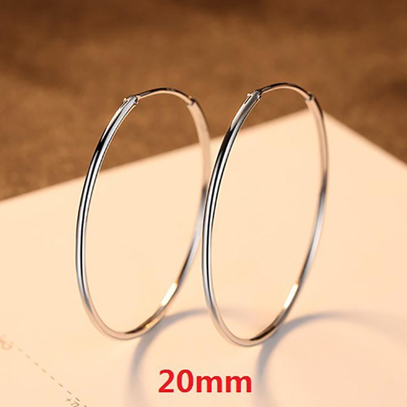 10mm ~ 50mm Silber Ohrringe 925 Ohrringe Damen Mode Dünne Kreis Ohrringe Schmuck