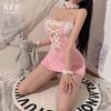 Lace-up Large Size Fat M Sex Lingerie Catwoman Cute Sexy Servant Sweet Maid Uniform Hollow Free 1