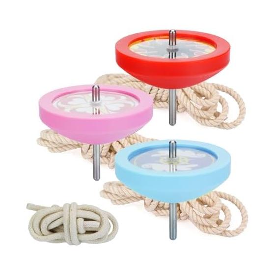Spin Gear Certified Spinning Top Swallow (Set of 3 Pattern C Pastel Blue, Pastel Pink, Red)