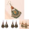 Traditional Ethnic Style Long Dangle Earrings With Geometric Design For Womens Fashion