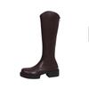 Coarse heel long tube western cowboy boots women's summer but knee long boots medium heel thick sole
