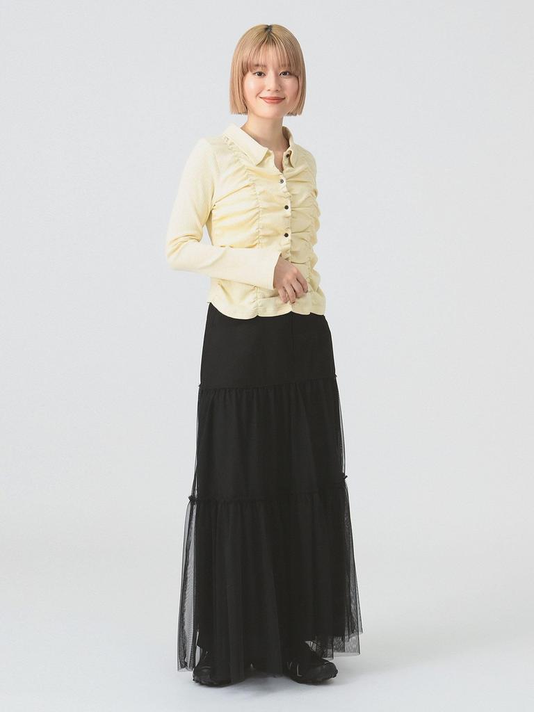 Ray Beams Women's Tulle Tiered Skirt, Black 1