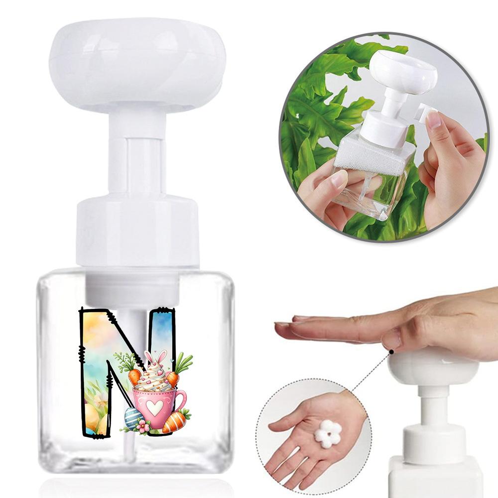 250ml Square Flower Foam Bottle 2026 Soccer Refillable Lotion Container Leakproof Travel Pump Bottle for Skincare Sports Fan Gif
