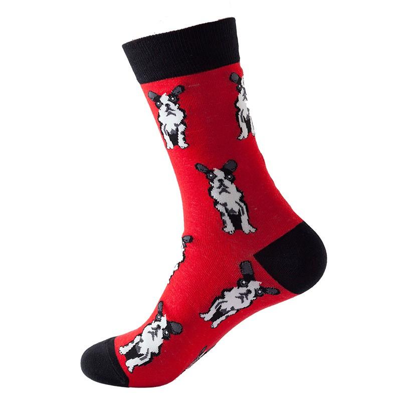 Mens Cotton Cartoon Animal Socks Mid-Calf Casual Trendy Youth Wear