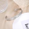 Stainless Steel Cuff Bracelet On Hand Women Geometric Flower Leaves Eye Adjustable Open Gold Bangle Jewelry