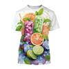 Summer Round Neck 3D Fruit Lemon Pattern Print Top Fashionable Casual Short Sleeved Men's and Women's Unisex T-shirts