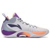 Li Ning Wade Shadow 5 Comfortable Cushioning Slip Resistant Rebound Mid Top Basketball Shoes Men's White Sand Gray ABPT053-6