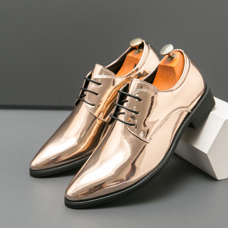 Men Dress Patent Leather Derbys Red Green Blue Gold Color Party Club Shoes Tuxedo Wedding Shoes Plus Size