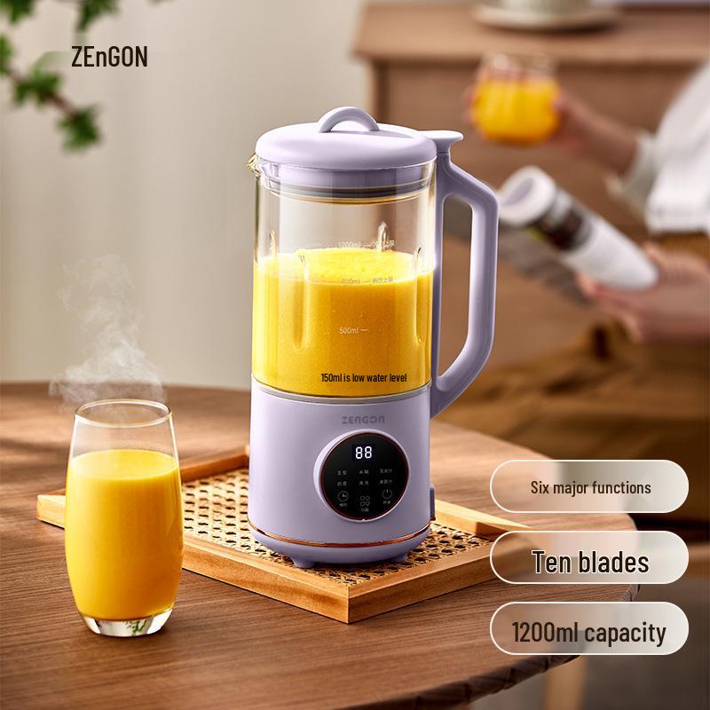 Compact Zhen Gong Soy Milk Maker: Silent, Filter-Free, Multifunctional, Mini Wall-Breaking Machine.