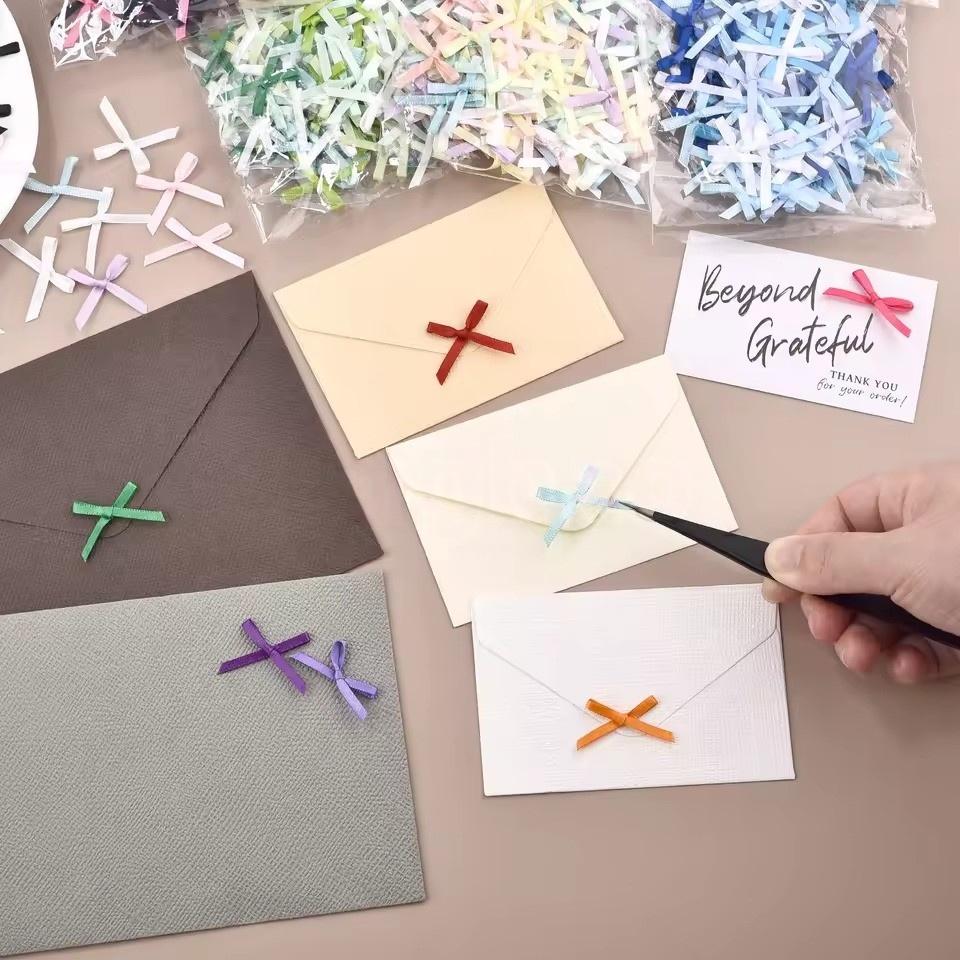 100pc 3cm Mini Ribbon Bows Flower for Sewing Appliques Crafts Decoration Hair Accessories Wedding Gift Box Ornament Supplies