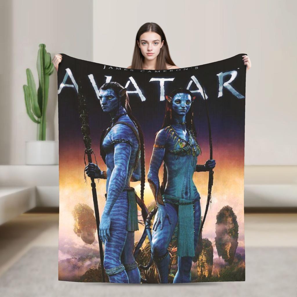 Avatars The Way Of Water Movie Poster Flannel Blanket Boy Soft Cozy Throw Blanket Winter Living Room Bedspread Sofa Bed Cover