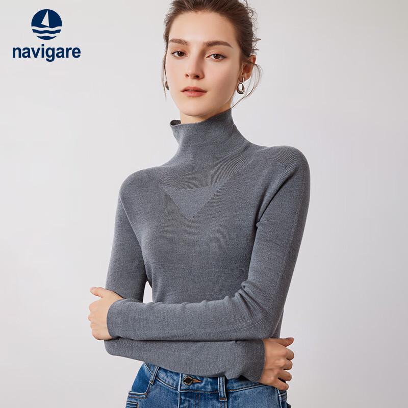 Navigare Women's 100% Wool Turtleneck Sweater