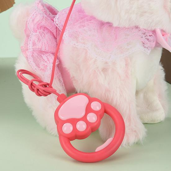 Electric Plush Rabbit Toy with Leash Singing Walking Bunny Plushie Toddlers Boys Girls Interactive Simulation Stuffed Animal Toy