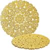 Juvale 60 Pack 10 Inch Gold Paper Doilies for Dining Table, Round Decorative Medallion Lace Placemats for Wedding
