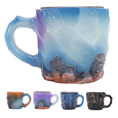 Crystal Coffee Mug Large Capacity Multifunctional Comfortable Handle Imitation Crystal Resin Coffee 