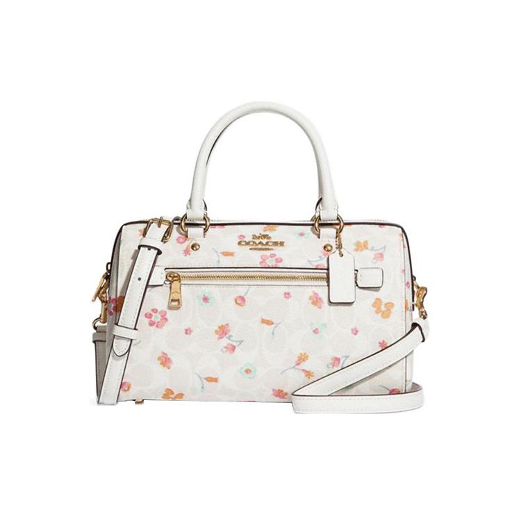 New COACH Rowan PVC With Skin Shoulder Bag, Crossbody Bag, Handbag Medium Size Women's White C8615-IMCAH