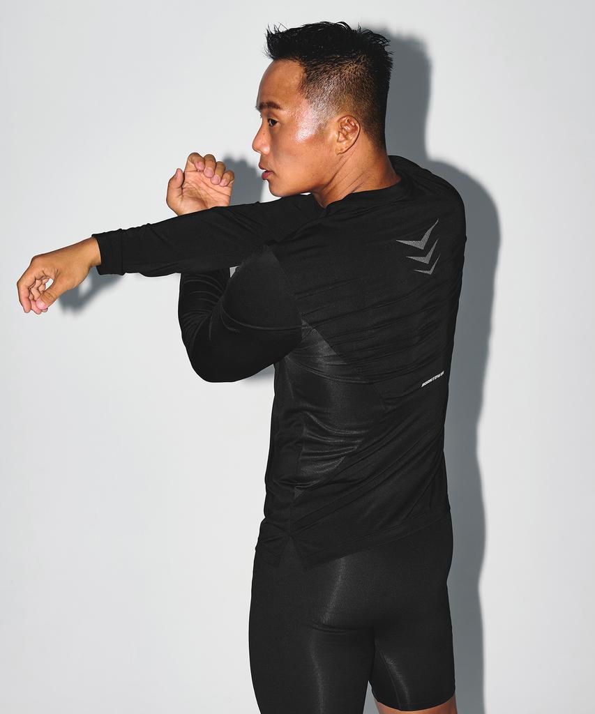 BORN TO WIN Stroke B Quick Dry Long Sleeve [Black]