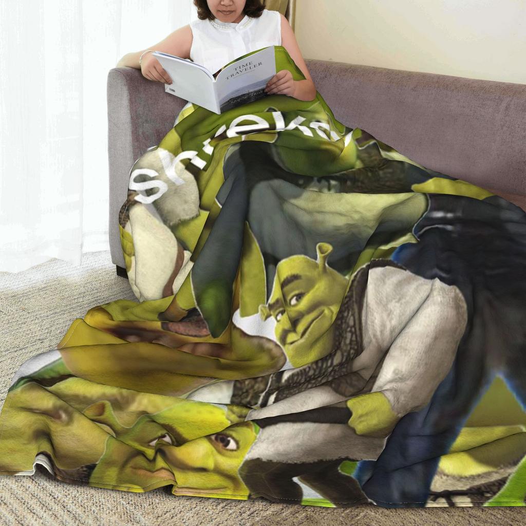 Coperta Ponderata in Flanella Elegante S-Shreks Calde Coperte in Peluche Morbido Copriletto per Letto Soggiorno Casa Picnic Divano