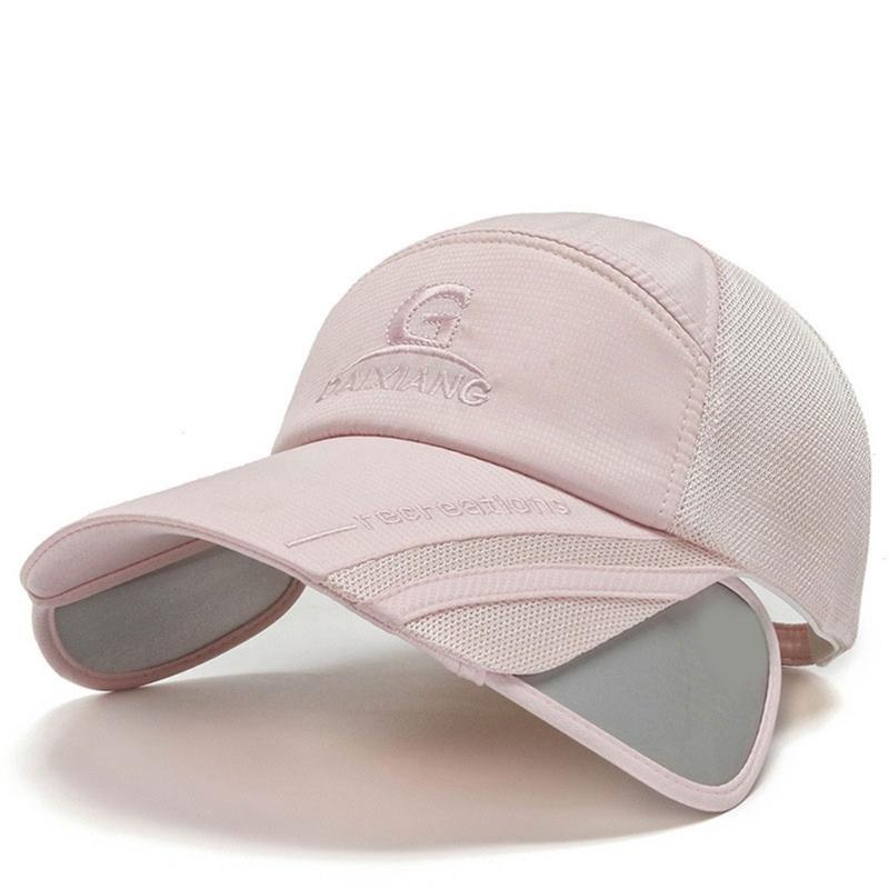 Unisex Baseball Caps Retractable Brim Polyester for Sun Hat for Spring Summer Adult Outdoor Adjustable Visor Cycling Hat