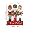Christmas Door Sign Merry Christmas Decoration Christmas Soldier Hanging Sign Rustic Wooden Round Decoration for Indoor Outdoor